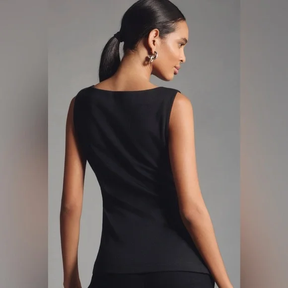 By Anthropologie Side-Slit Tunic. Black. Medium. - Picture 2 of 10